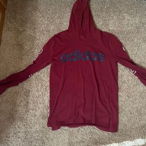 Adidas youth, large, longsleeve, hooded T-shirt